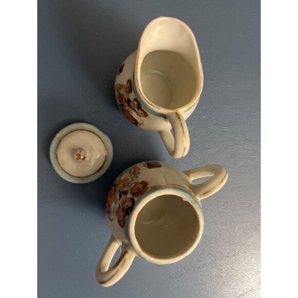 Antique Child’s Miniature Cream & Covered Sugar Set, Made in Germany 3” - Picture 5 of 16